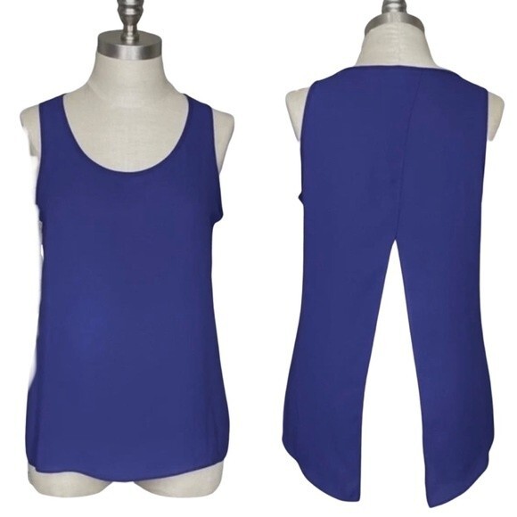 Express navy blue split back tank size small - Picture 2 of 4